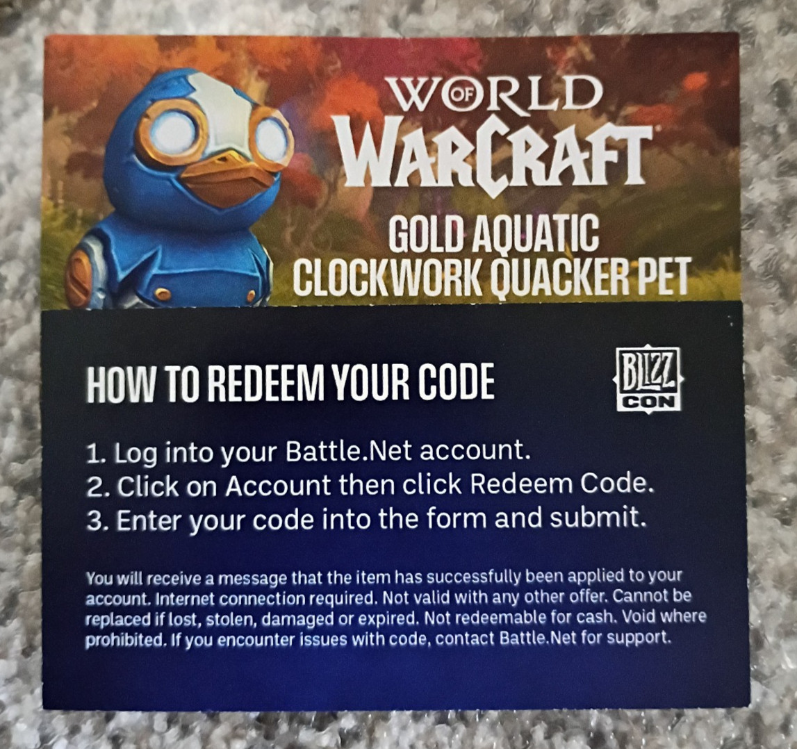 World of Warcraft Gold Aquatic Clockwork Quacker Pet Blizzcon 2026 Exclusive