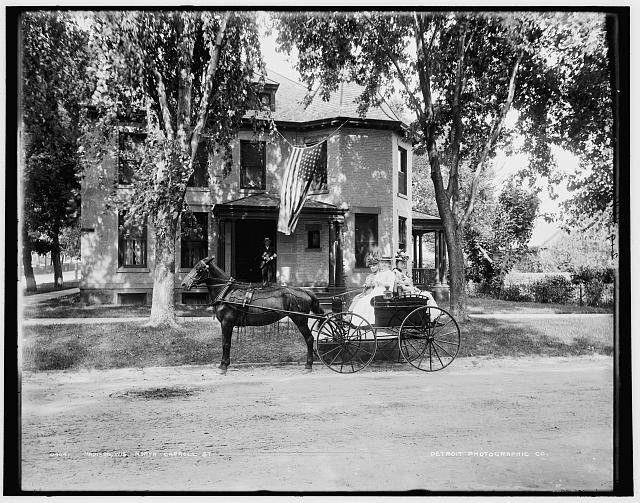 Photo:Madison Wisconsin North Carroll St 1890s Horse-Drawn Carriage Homes