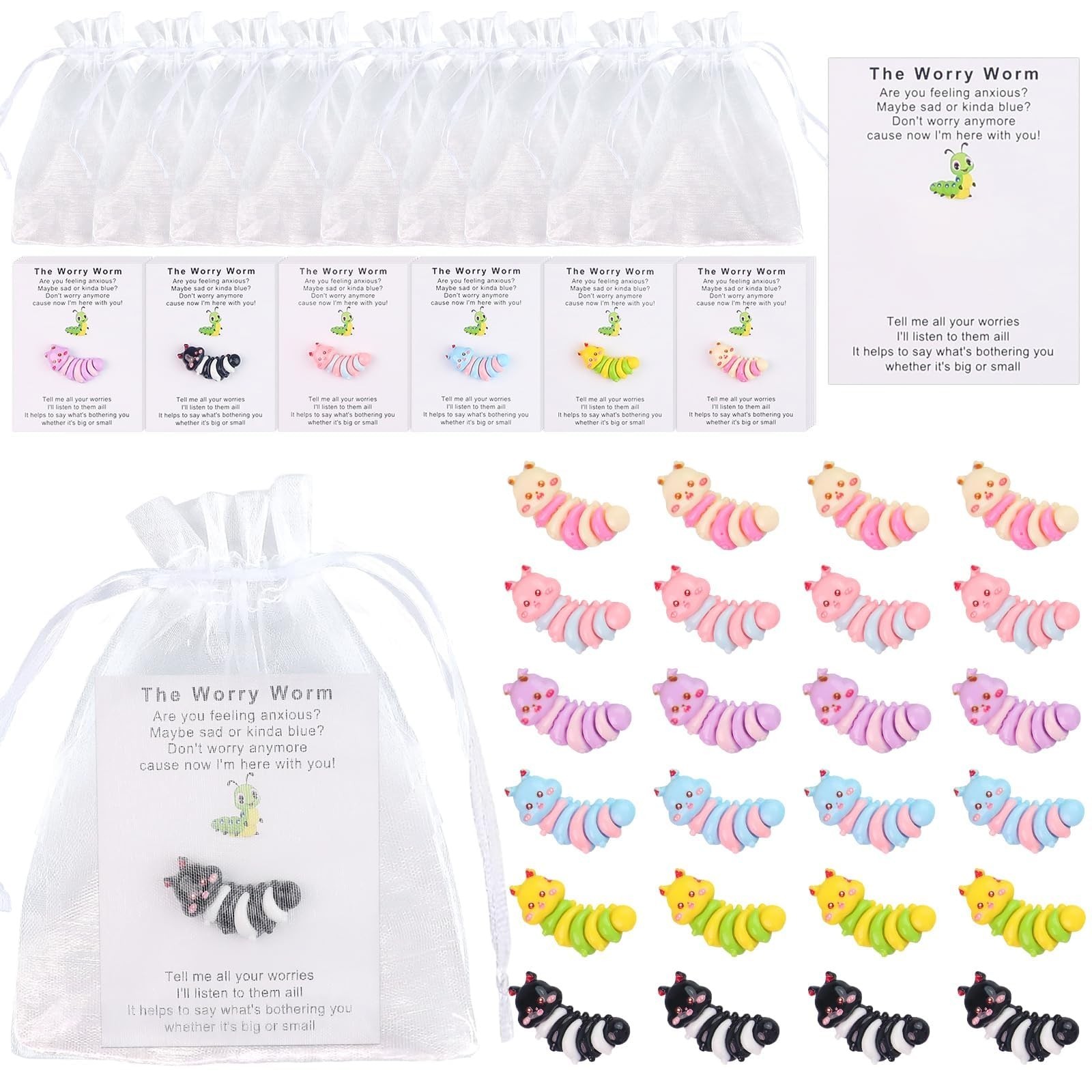 48 Sets Pocket Hug Gift Bulk Token Mini Resin Animals Pocket Hug Cards