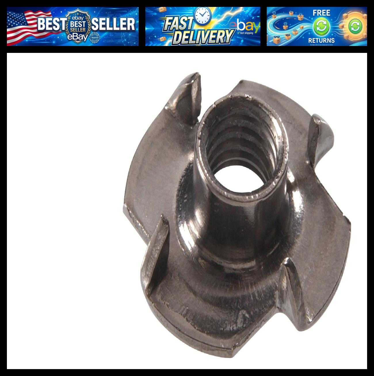 Hillman 4149 1/4-20 x 5/16 x 3/4 in. Stainless Steel Pronged Tee Nut (25-Pack)