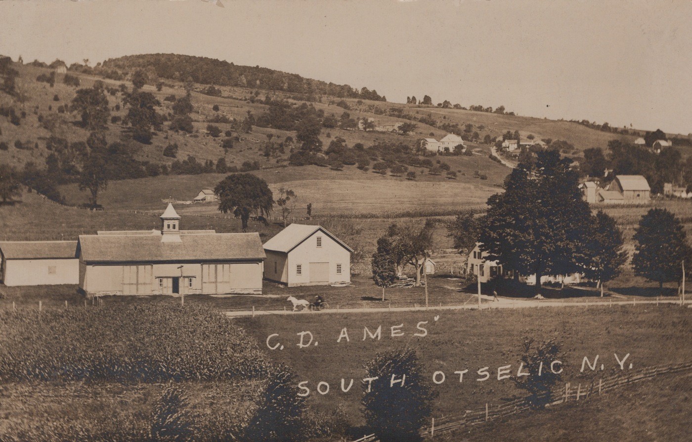 C D Ames Farm South Otselic NY Rural Scene Antique 1910s - RPPC Photo Postcard