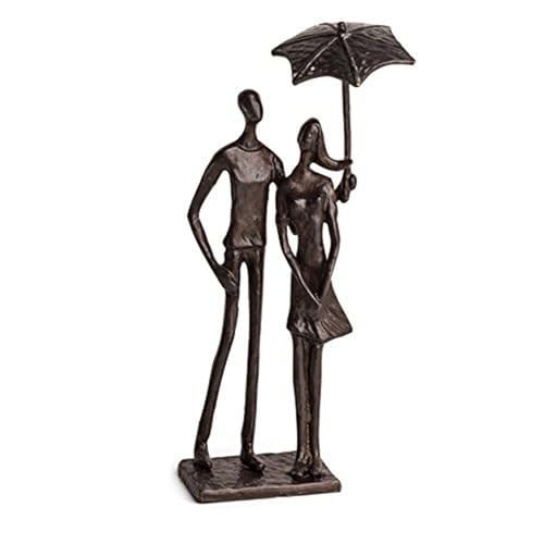 Danya B Loving Couple Under Umbrella Bronze Sculpture - Design Metal Art