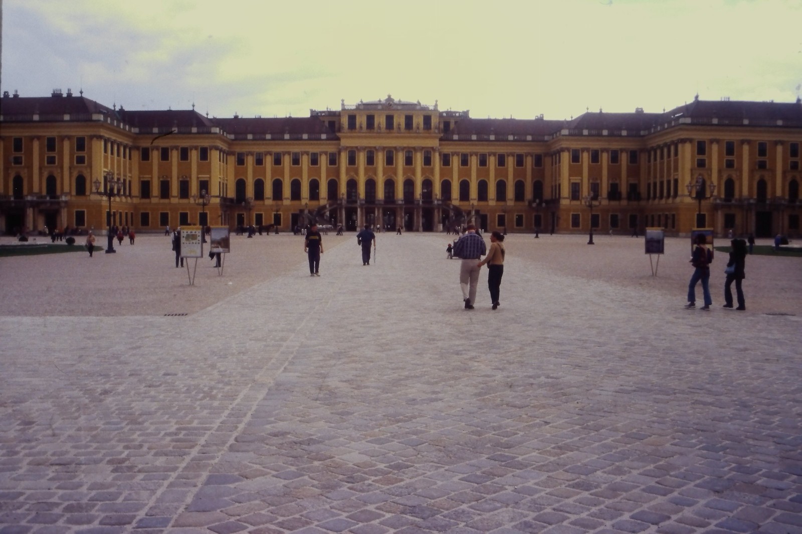 c1990's 35mm Slide Schonbrunn Palace Vienna Austria Courtyard Tourists Europe