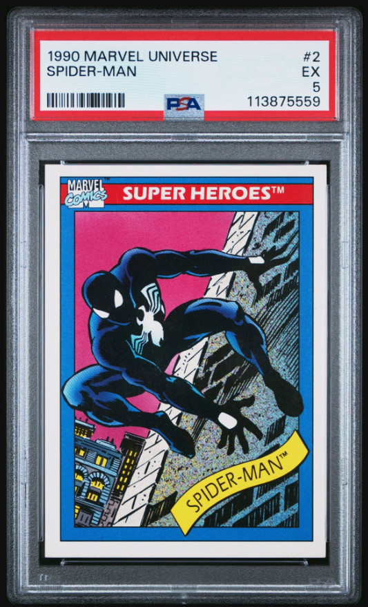 1990 MARVEL UNIVERSE #2 SPIDER-MAN PSA 5 1990 MARVEL UNIVERSE #2 SPIDER-MAN PSA 5