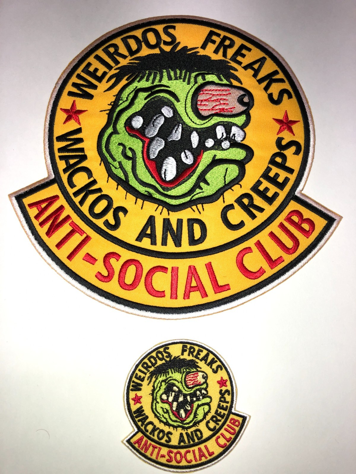 WEIRDO FINK HOTROD RATFINK CAR CULTURE PATCHES  SET BIG & LITTLE IRON ON SEW ON