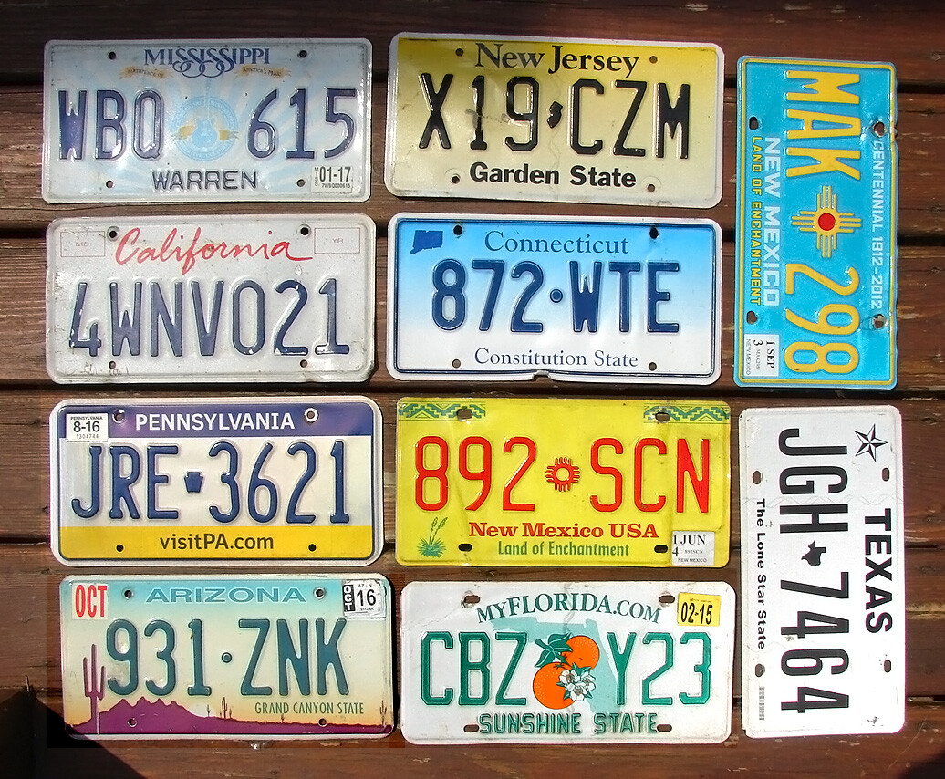 Pack of 10 Craft Condition License Plates Art Projects LOT TAGS (RANDOM PLATES)
