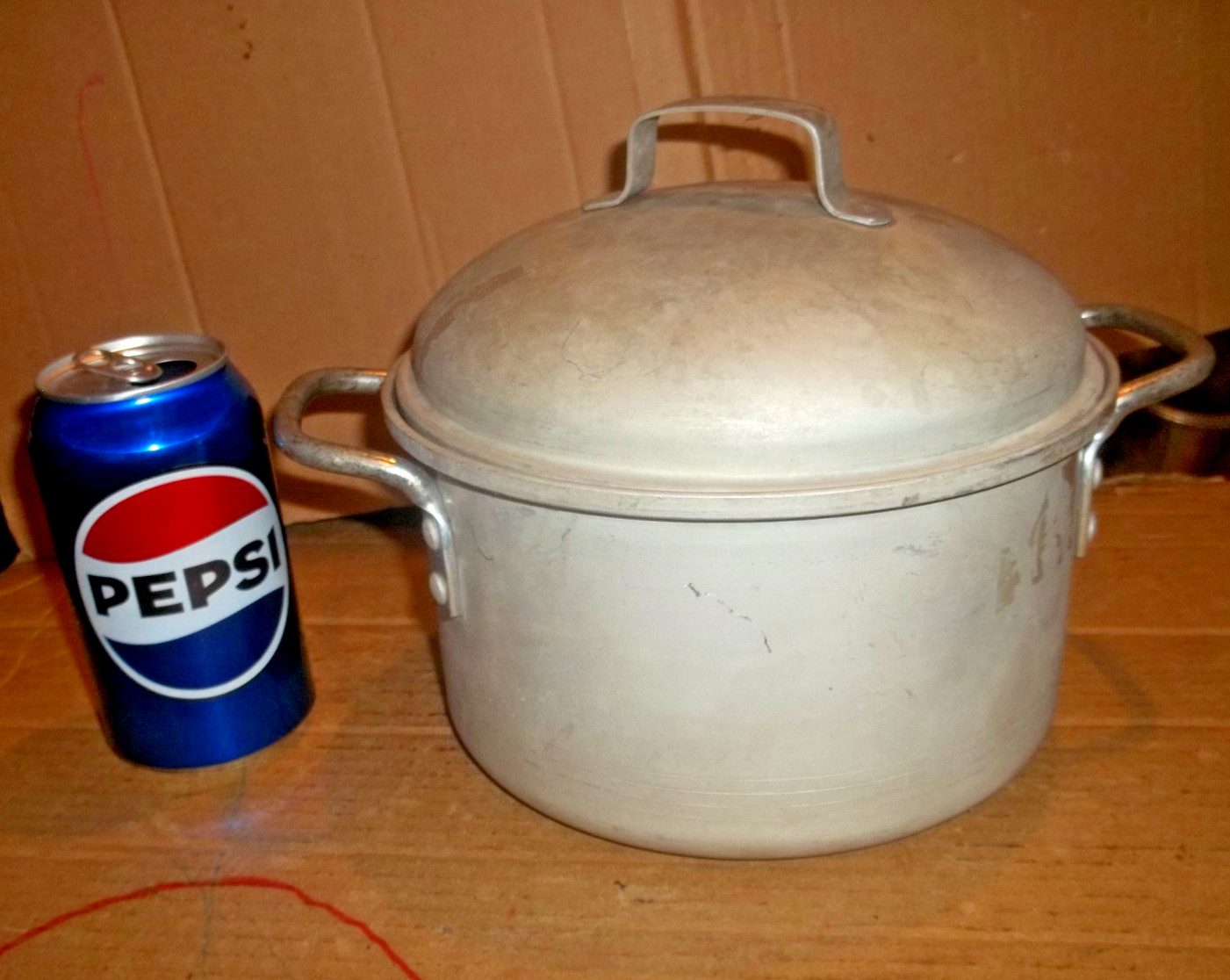 Vintage A. Leyse Small Aluminum Stock Pot #2573 With Lid 3 Quart - STAINS