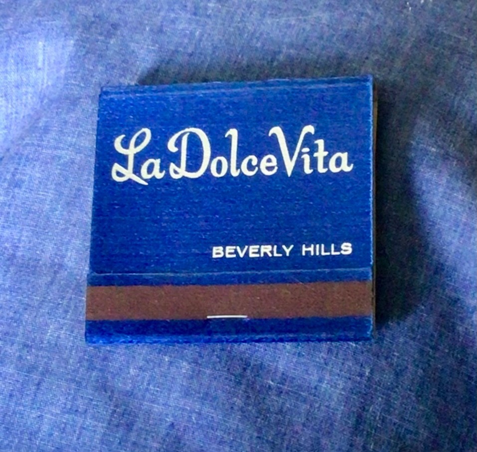 Vintage La Dolce Vita Full Matchbook Unstruck Dean Martin’s Hangout Beverly Hill