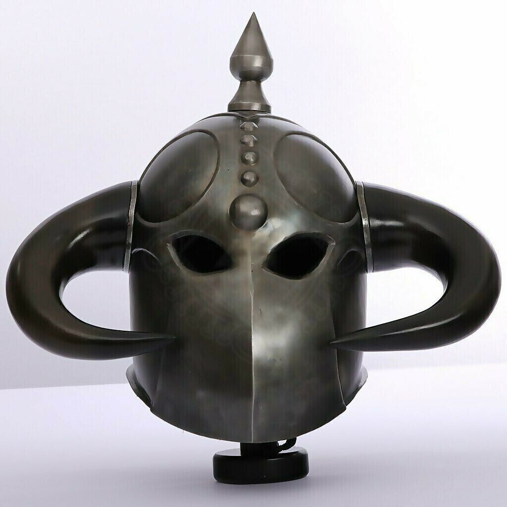 Medieval Death Dealer Helmet With Liner and Chin Strap LARP Costumes Medieval Death Dealer Helmet With Liner and Chin Strap LARP Costumes
