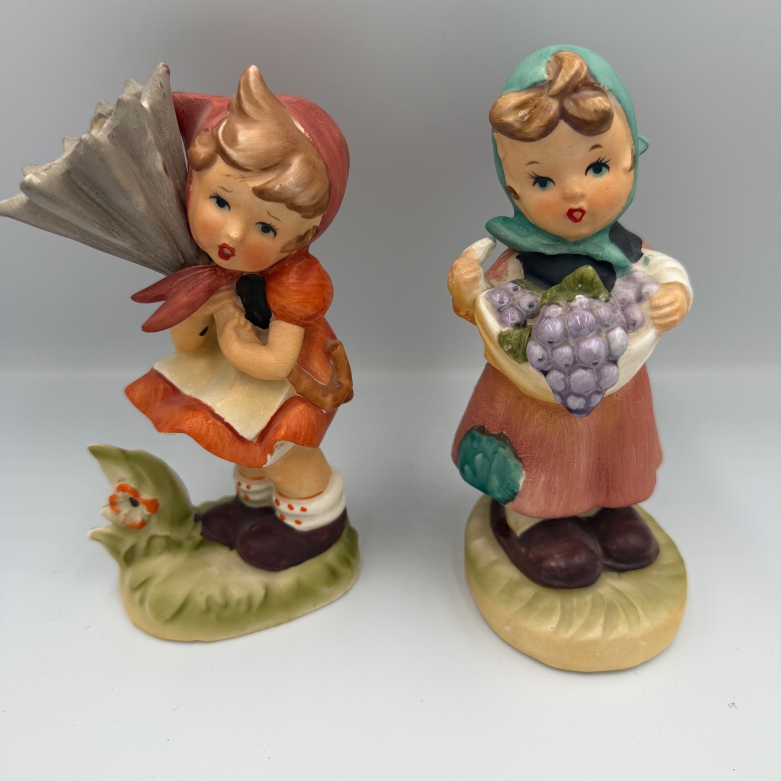 1950s vintage Figurines Girls Set of two Multicolor Good Ceramic hand painted 1950s vintage Figurines Girls Set of two Multicolor Good Ceramic hand painted