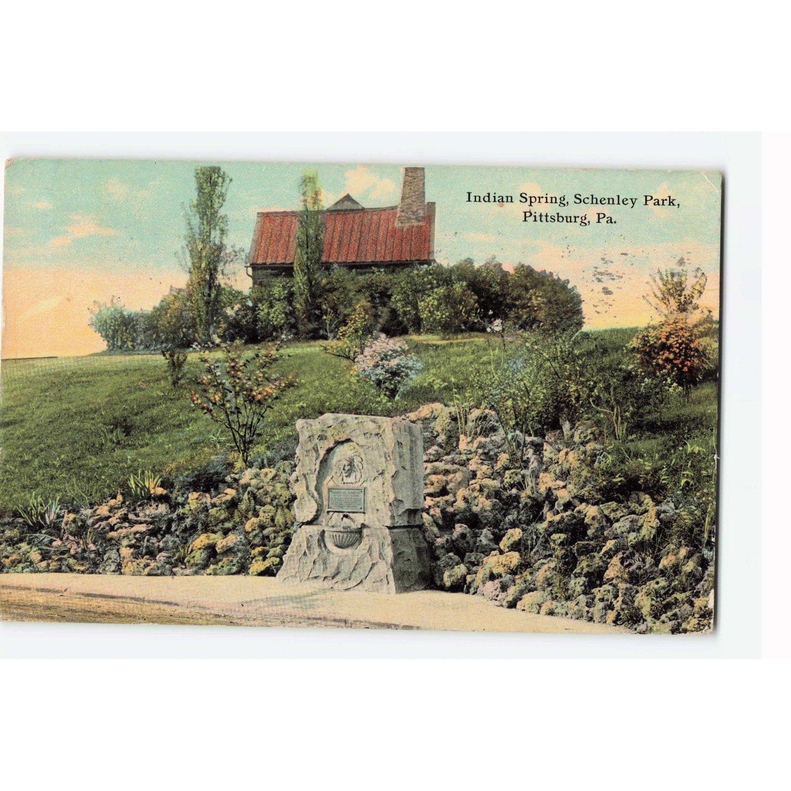 Vintage 1911 Indian Spring Schenley Park Pittsburg PA Postcard Divided Back