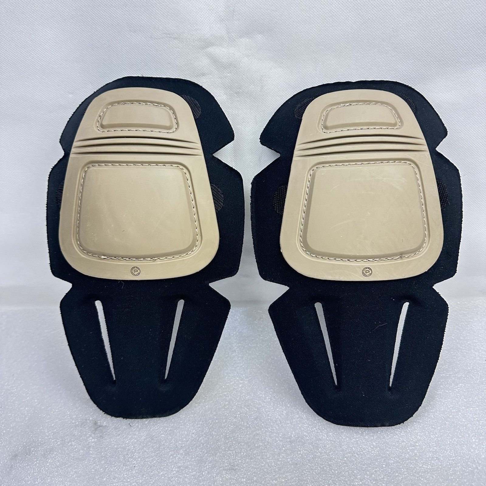 Used Genuine Crye Precision Combat Knee Pad Pads Set AirFlex USGI Khaki Tan
