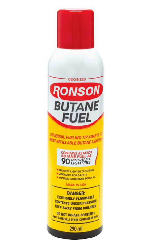 Ronson Lighter Butane Fuel 290 ml ( 165g ) 90 can Refill