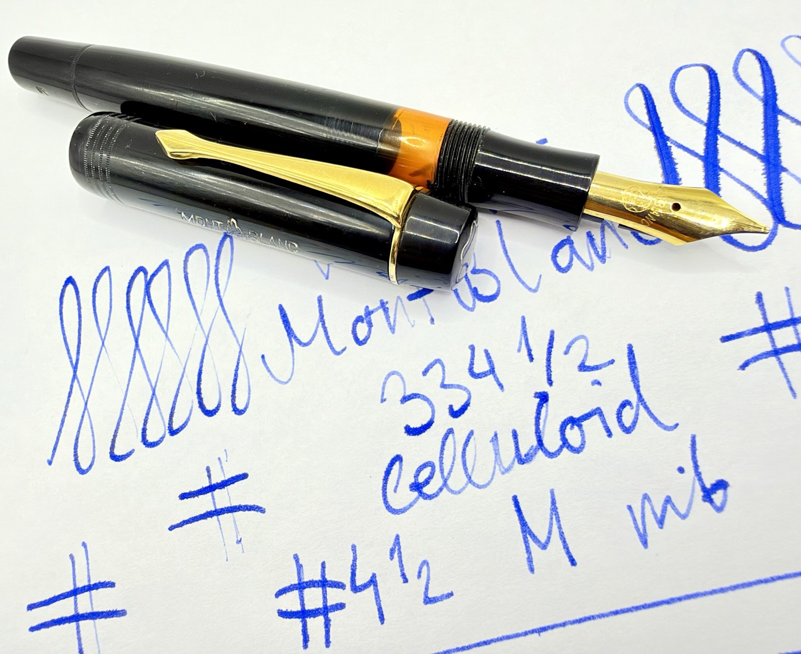 Rare WARTIME 1940s MONTBLANC 334 1/2 NO RINGS Fountain Pen-Restored- 146