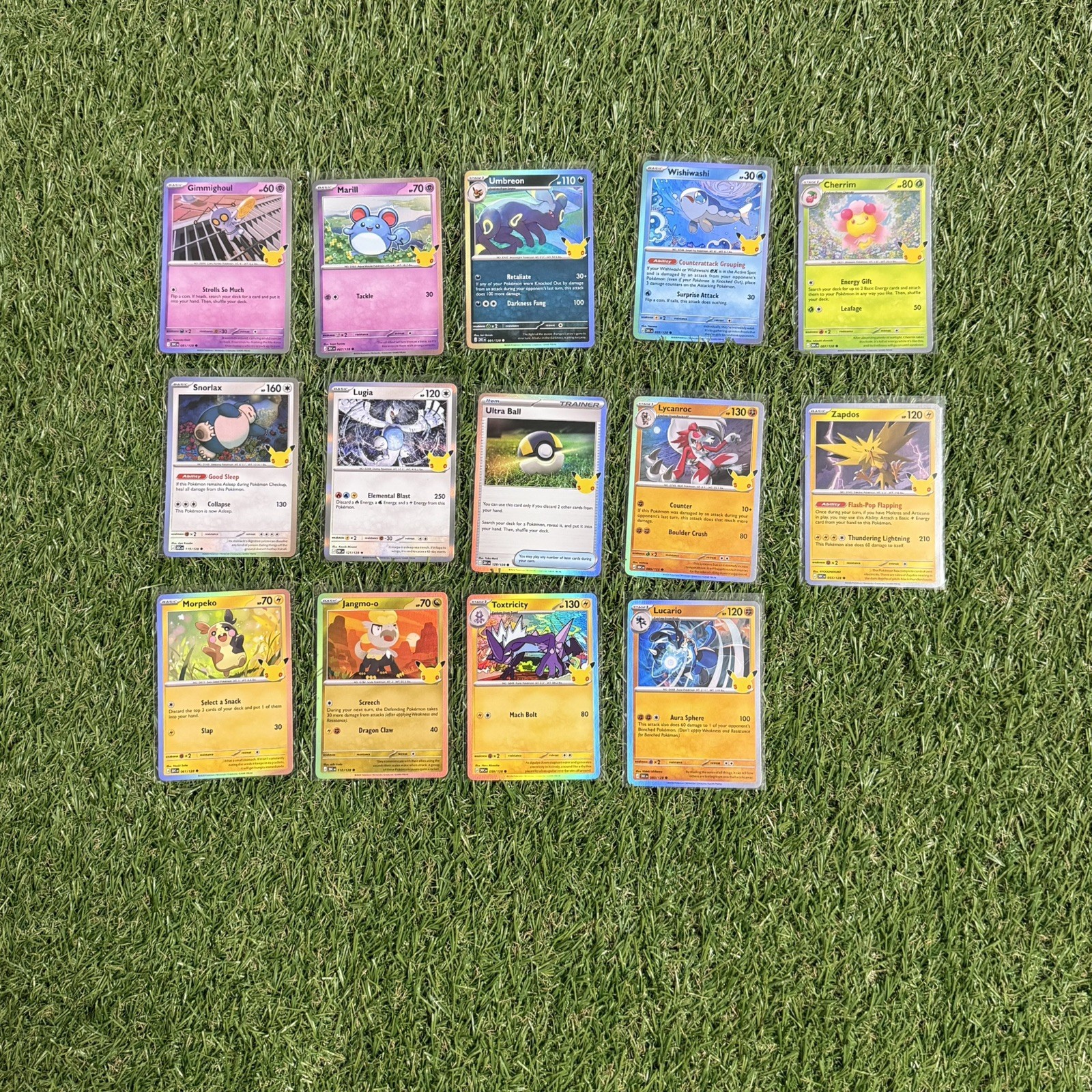 Bundle Of 14 Pokemon 30th Anniversary Cards Pack Fresh