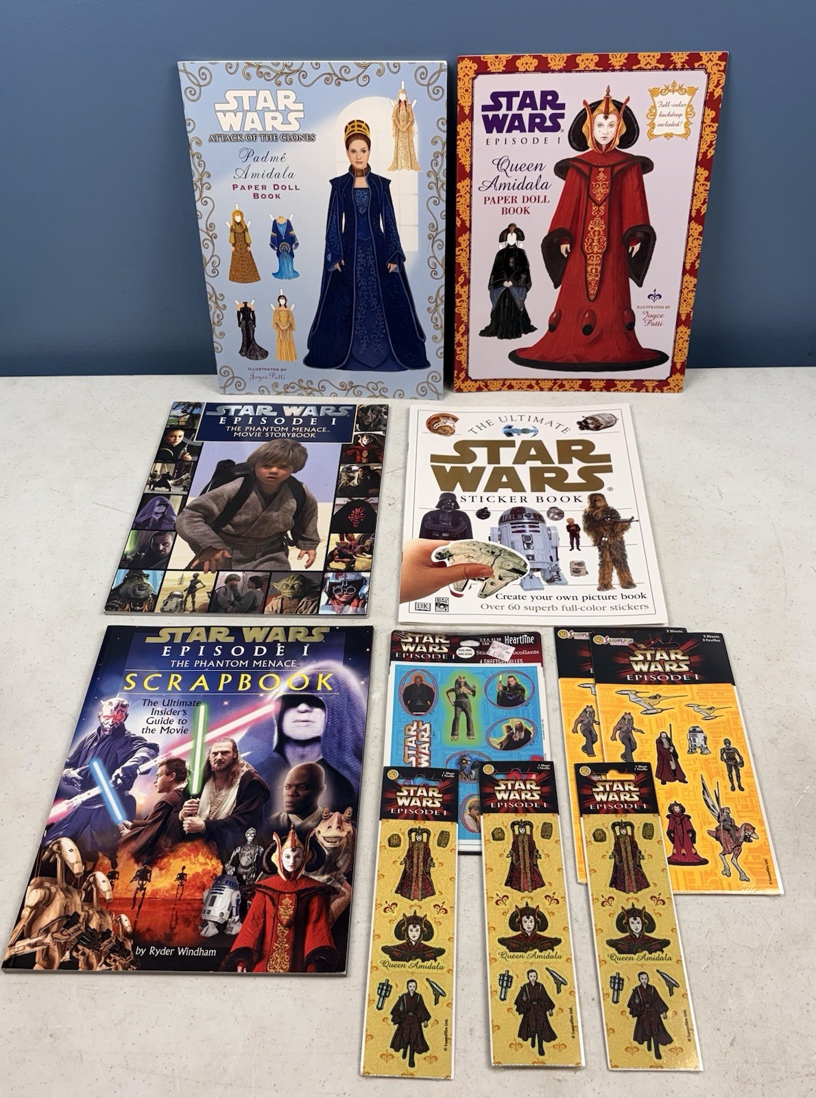 Vintage 1990\'s Star Wars Items: Amidala Paper Dolls, Sticker Books, Stickers +