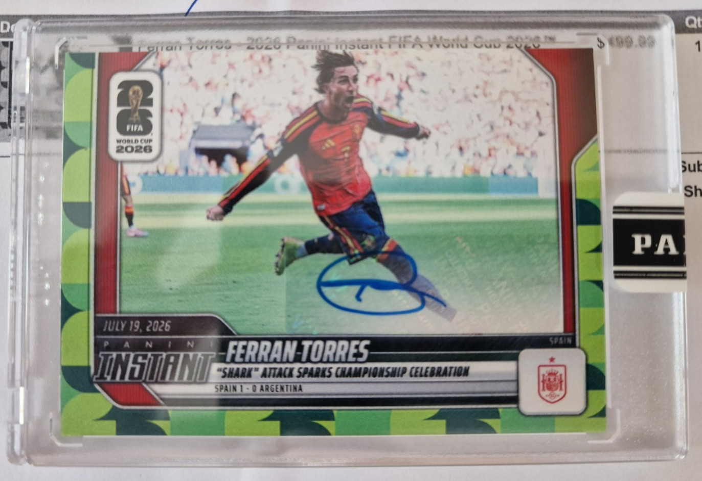 Ferran Torres Spain World Cup 2026 Panini Instant Auto Signature 10/10 #244