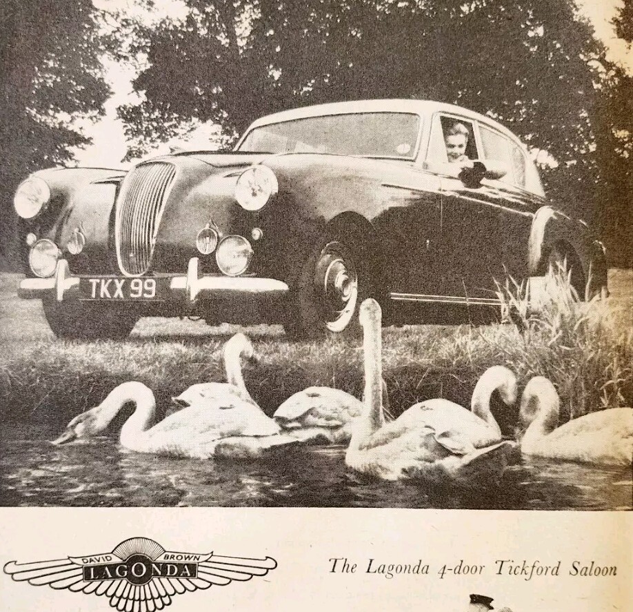 1954 Lagonda Tickford Saloon Import Advertisement Autocar Automobilia DWPP12A