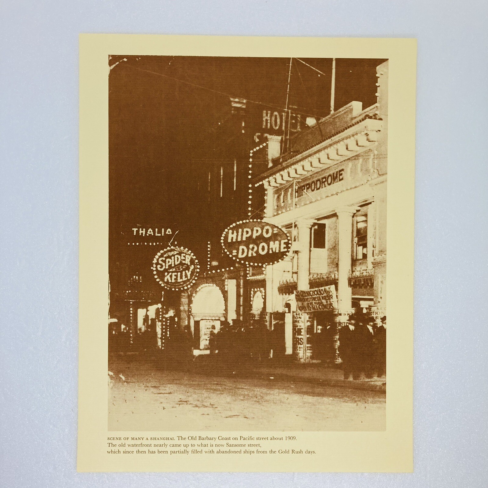 Vintage 1909 Pacific St San Francisco Night Life Old Barbary Coast Print Art 1B Vintage 1909 Pacific St San Francisco Night Life Old Barbary Coast Print Art 1B