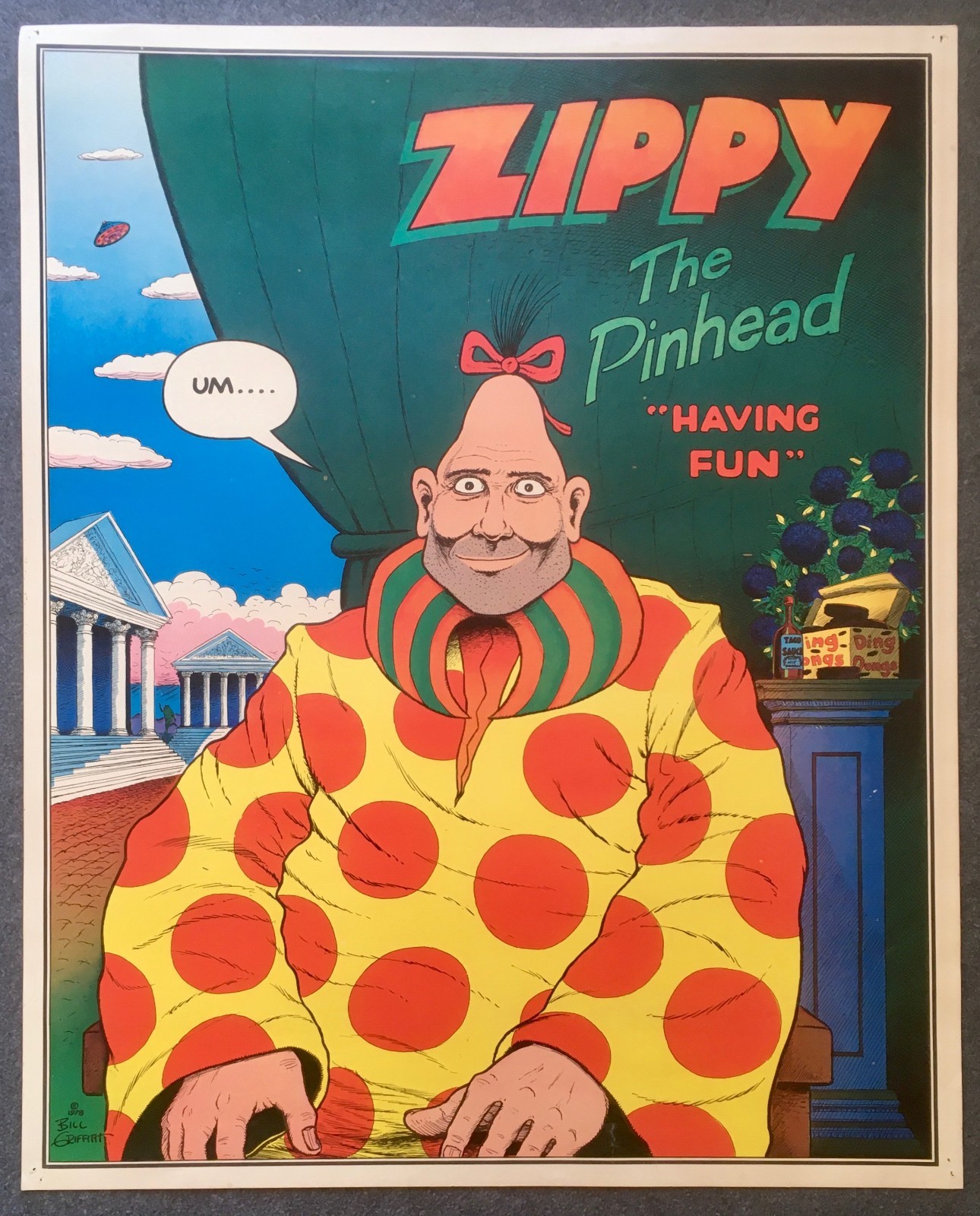 Vintage 1978 Poster Zippy the Pinhead Having Fun Bill Griffith