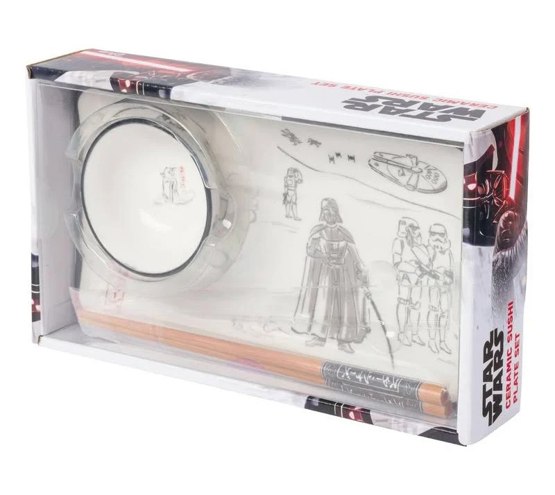 Silver Buffalo Star Wars Art Scene Ceramic Sushi Set Officially Licensed