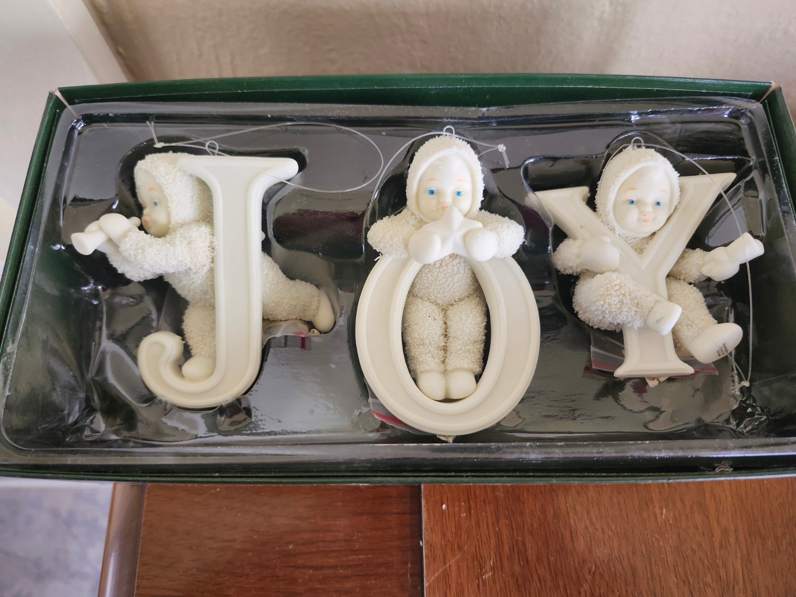 Dept 56 Snowbabies Set of Three JOY Ornaments Super Cute