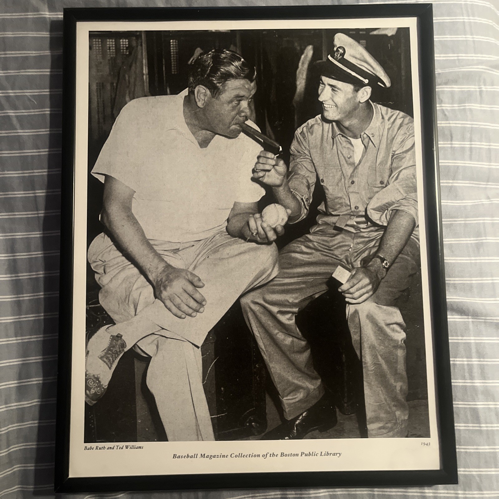 Babe Ruth & Ted Williams 1943 Photo 14x11”baseball legends collection. Babe Ruth & Ted Williams 1943 Photo 14x11”baseball legends collection.