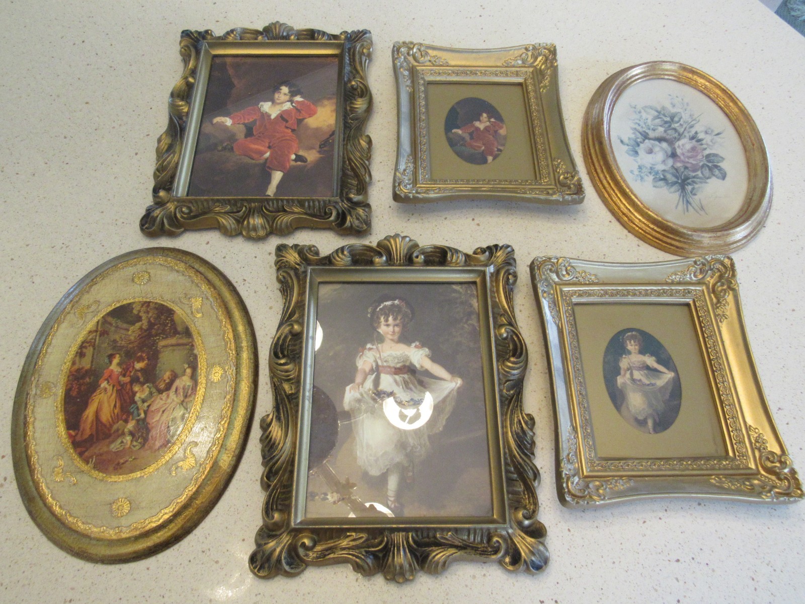 Vintage Shabby Chic Framed Pictures EUC