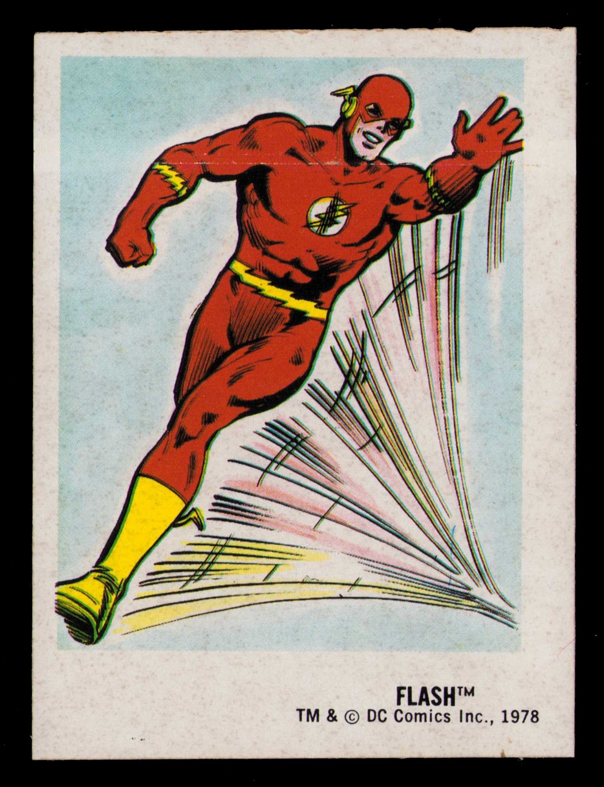 1978 ORIGINAL Tastee DC Comics Superheroes Stickers FLASH Card 24 of 30 