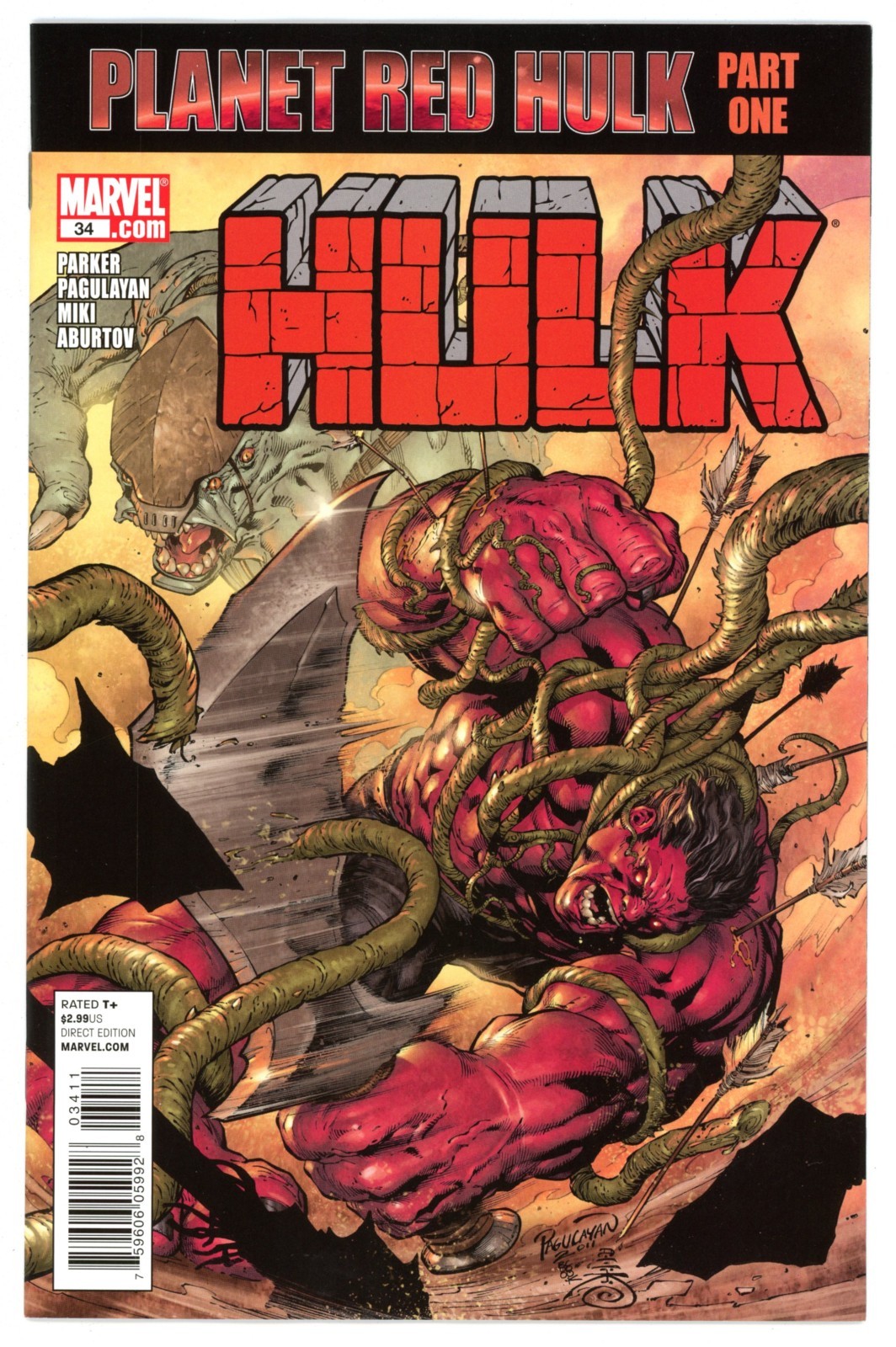 Hulk #34 – Carlo Pagulayan  First Print  Planet Red Hulk Part 1 🟥➡️  NM