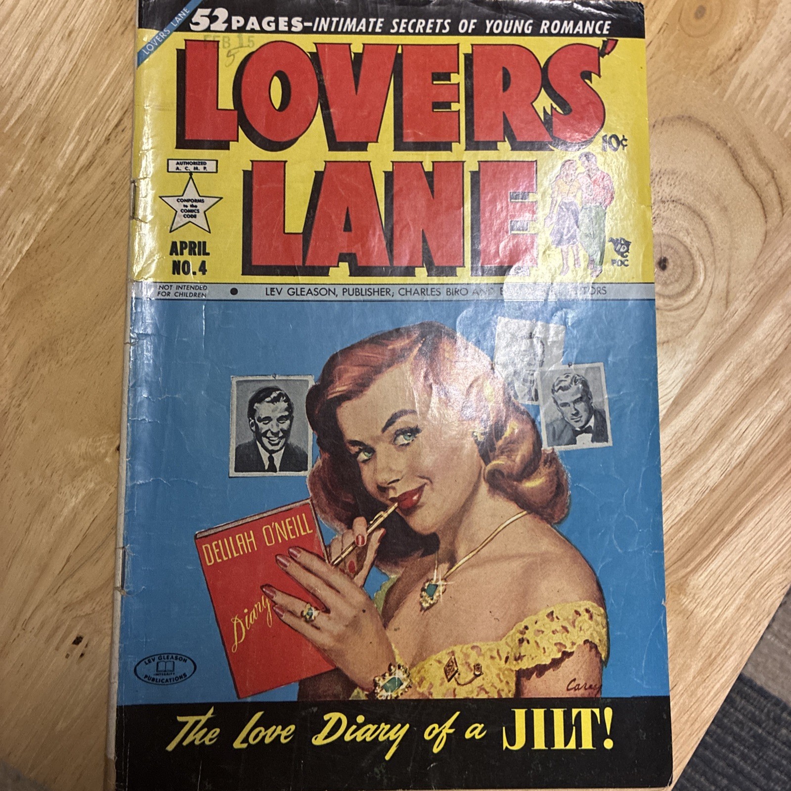 Lovers' Lane #4 - Painted Cover by Carey Lev Gleason 1950 Cover Gloss Amazing