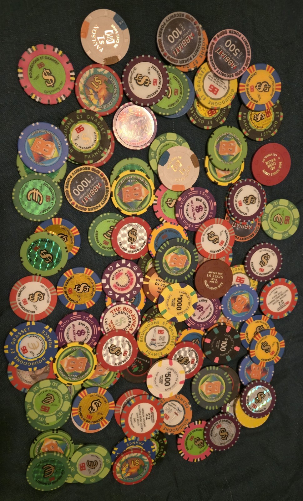 100 Bourgogne Et Grasset BG, Paulson, Abbiati, Bud Jones Chips 100 Bourgogne Et Grasset BG, Paulson, Abbiati, Bud Jones Chips