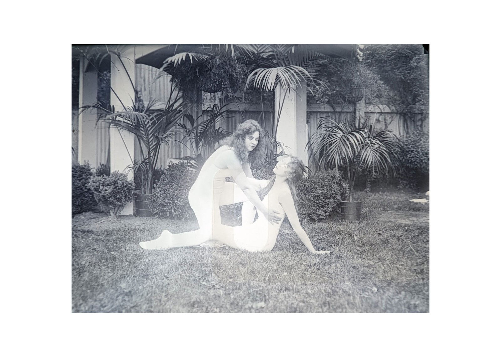 Vntg 1910s 1920s Glass Plate Negative Paragon Park Nantasket Beach Bathing Girls