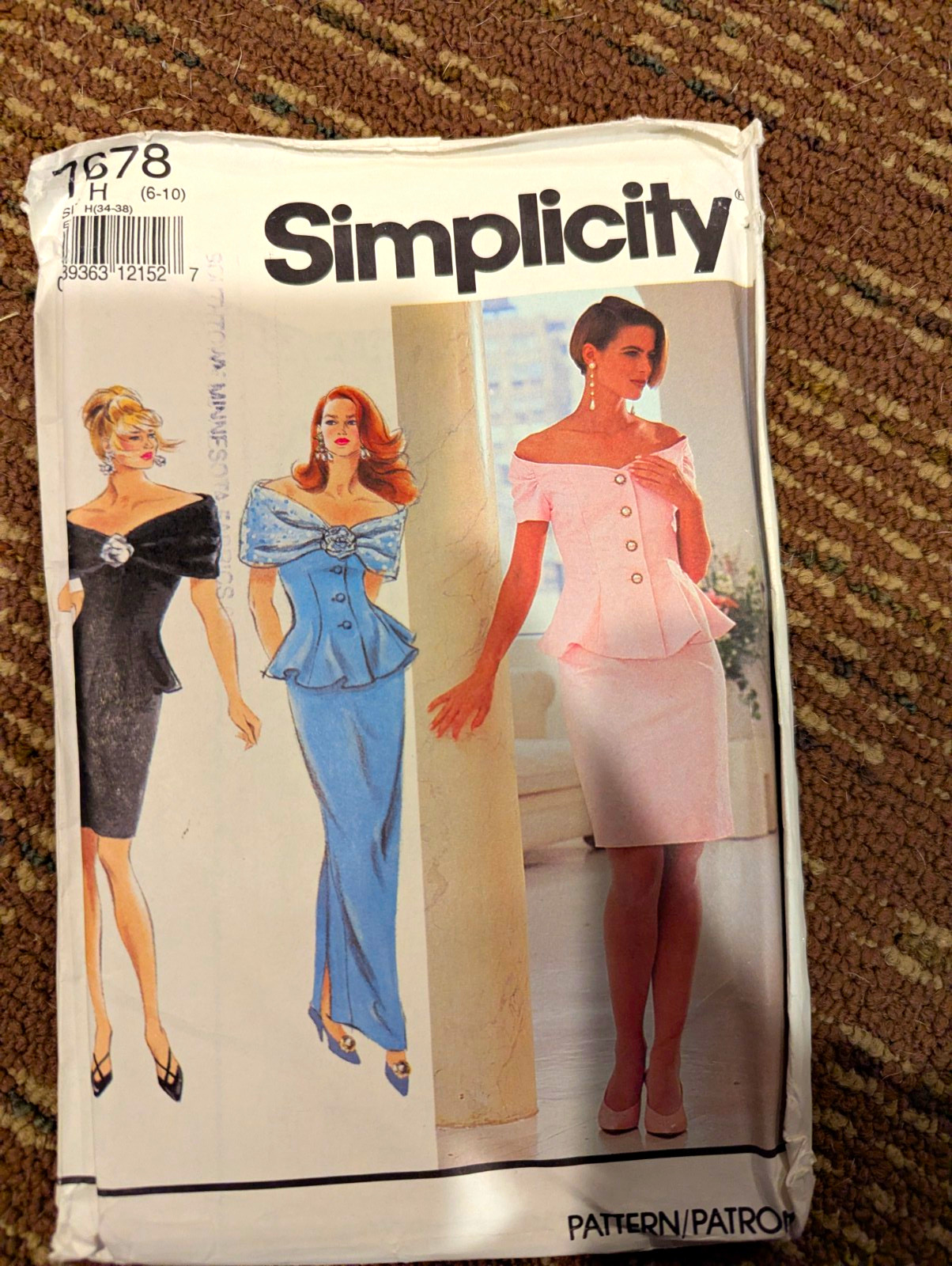 Simplicity 7678 Sewing Pattern Misses Petite Evening Dress Vintage Original 6-10