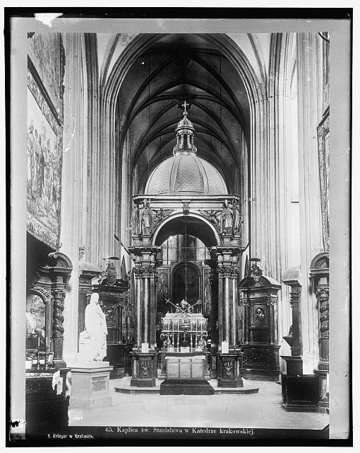Photo:Krakow Poland 1900s St Stanislaus Chapel Cathedral Interior Altar