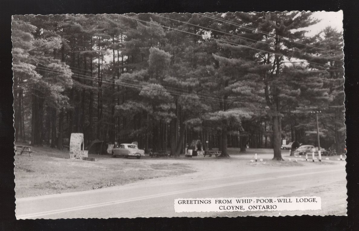 CLOYNE Ontario 1950s Lennox. Whip Poor Will Lodge. Real Photo Postcard
