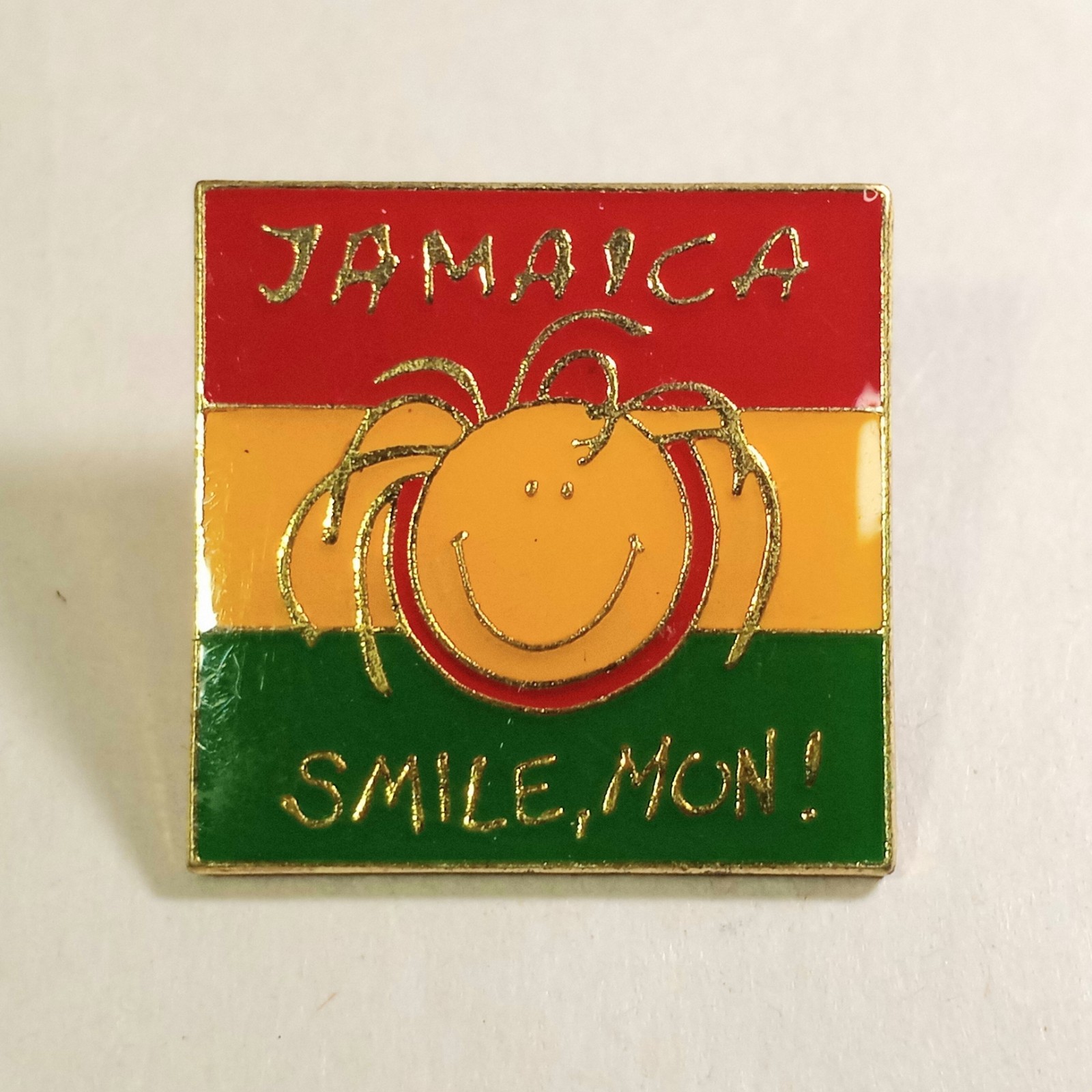 Vtg Jamaica Pin Smile Mon Flag Souvenir For Lapel, Hat, Bag Vtg Jamaica Pin Smile Mon Flag Souvenir For Lapel, Hat, Bag