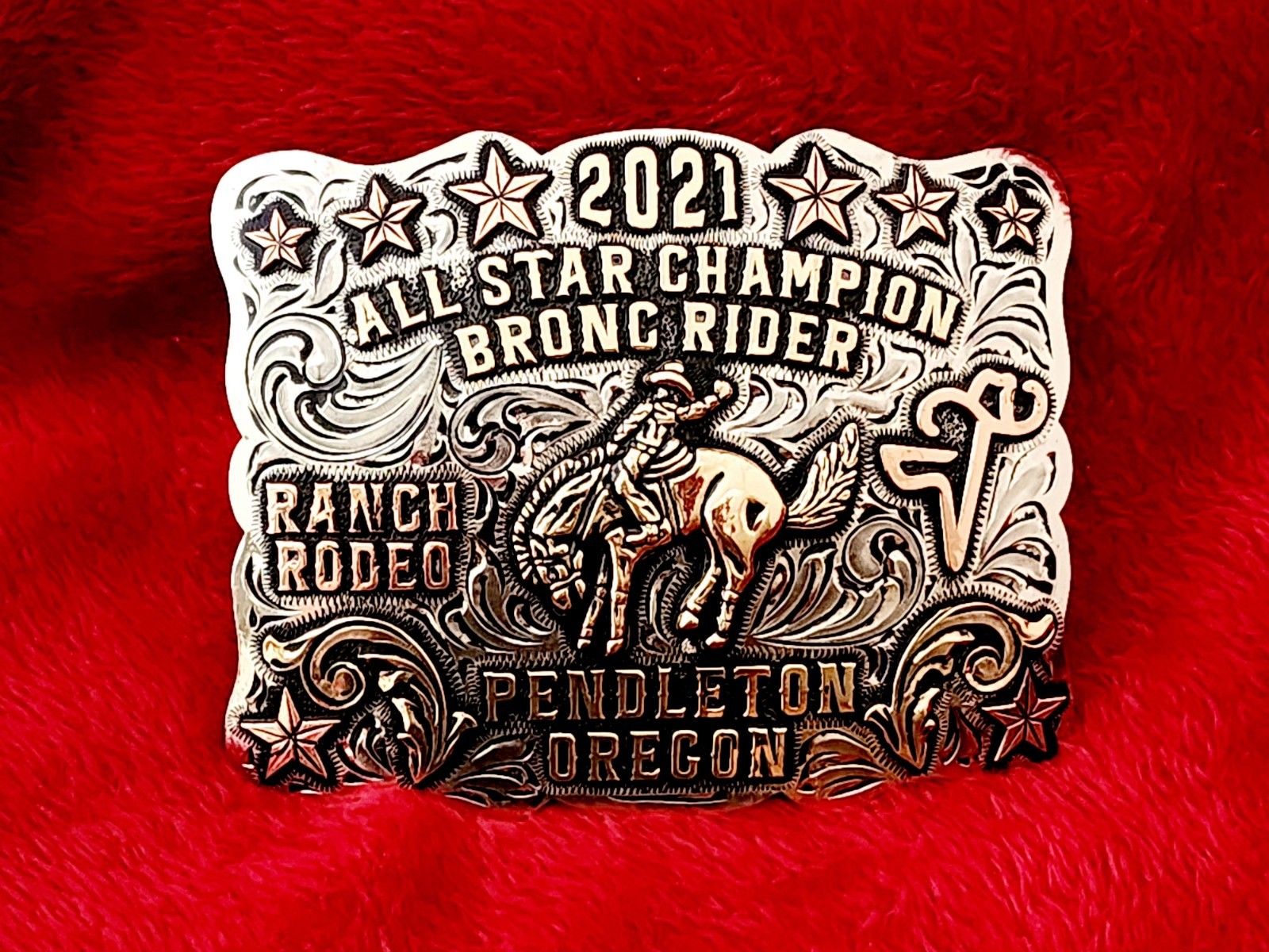 Rodeo Trophy Buckle Championship☆Pendleton Oregan Bronc Riding☆2021☆RARE☆638