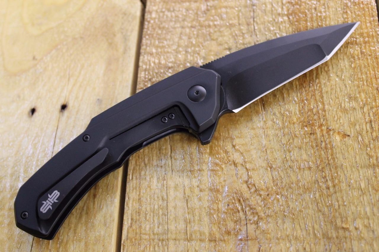 Brous Blades Dynamic Flipper Knife Titanium Scales D2 Blade - Blackout Black NEW