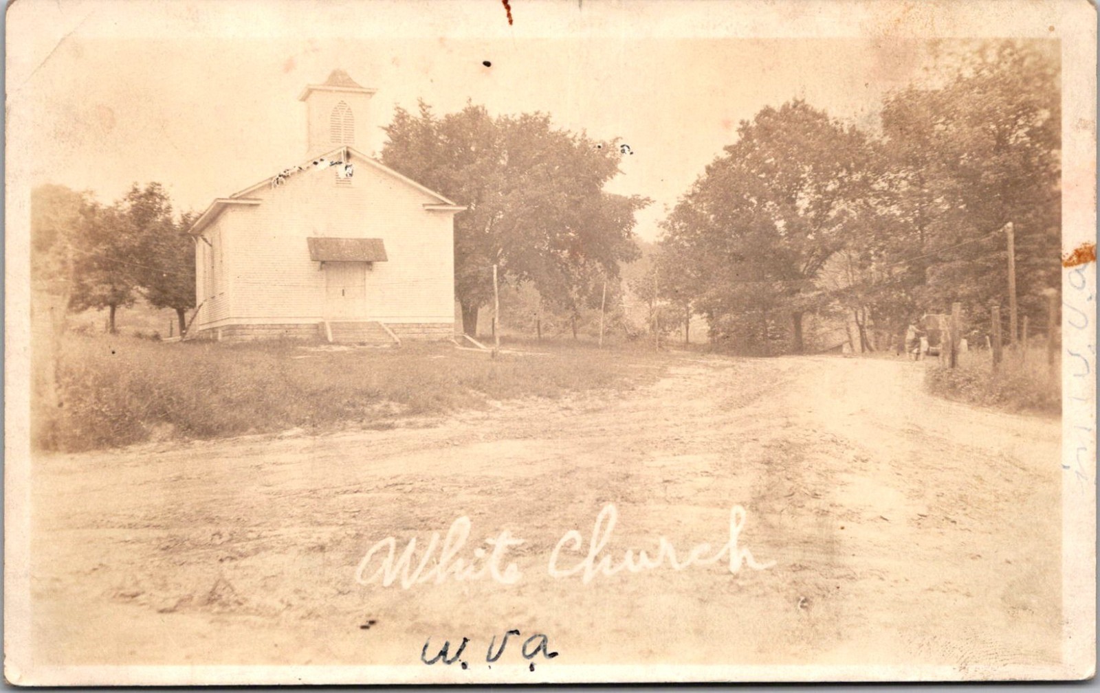 Winoma West Virginia WV White Church Dirt Road 1910s RPPC Photo Postcard