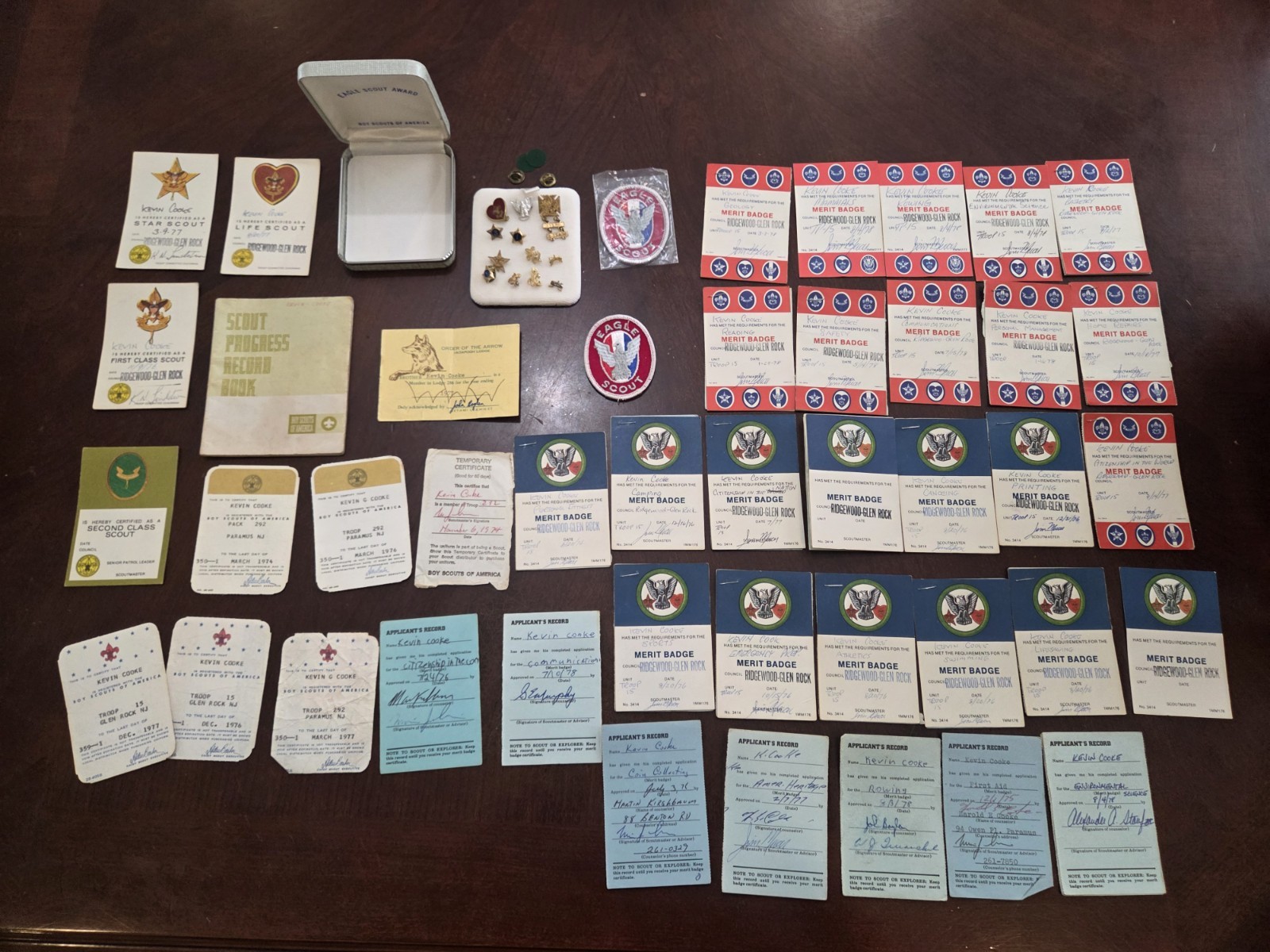 Vintage BSA Eagle Scout Archive Kevin Cooke OA Merit Badge Records Iaoapogh 286
