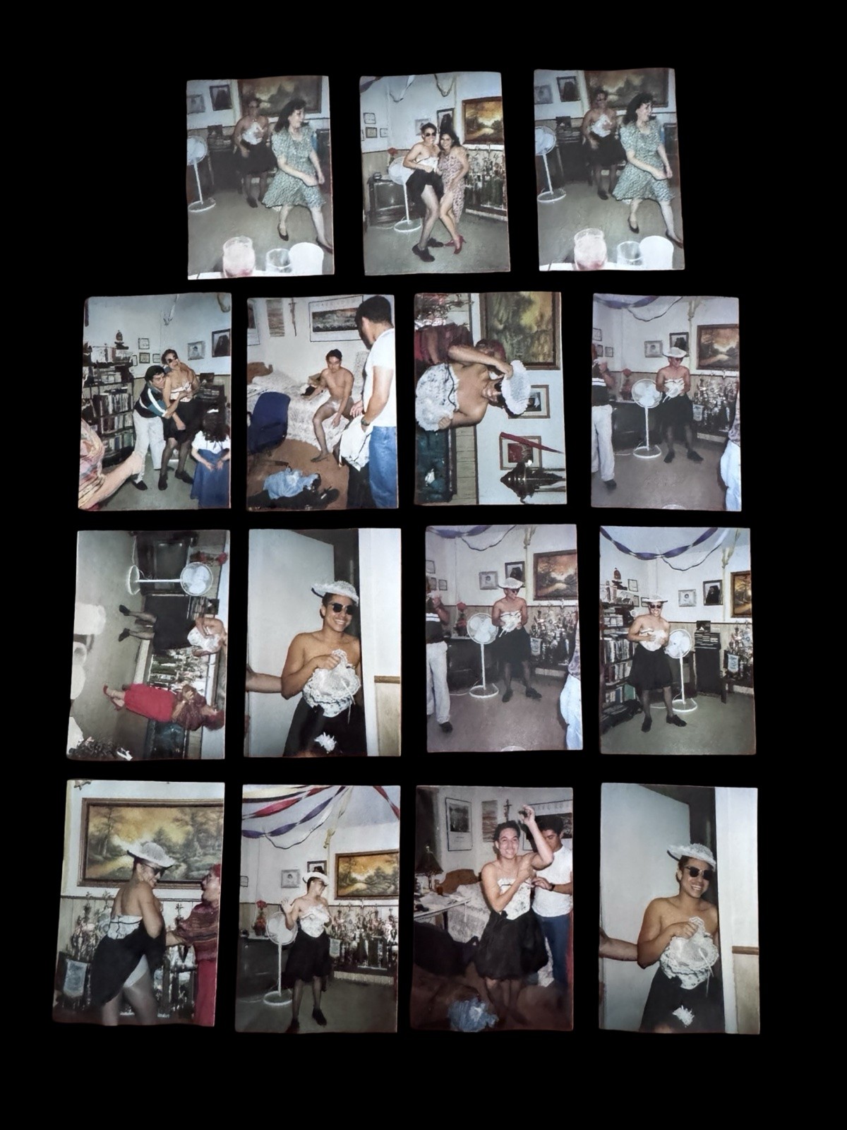 Lot of 14 Vintage 4x6 Snapshot Photos Crossdressing Gay Interest Party