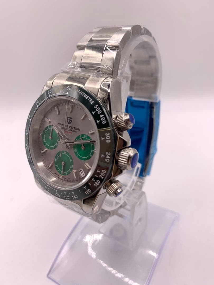 Green Panda Chronograph Mens Wristwatch Ready to Ship