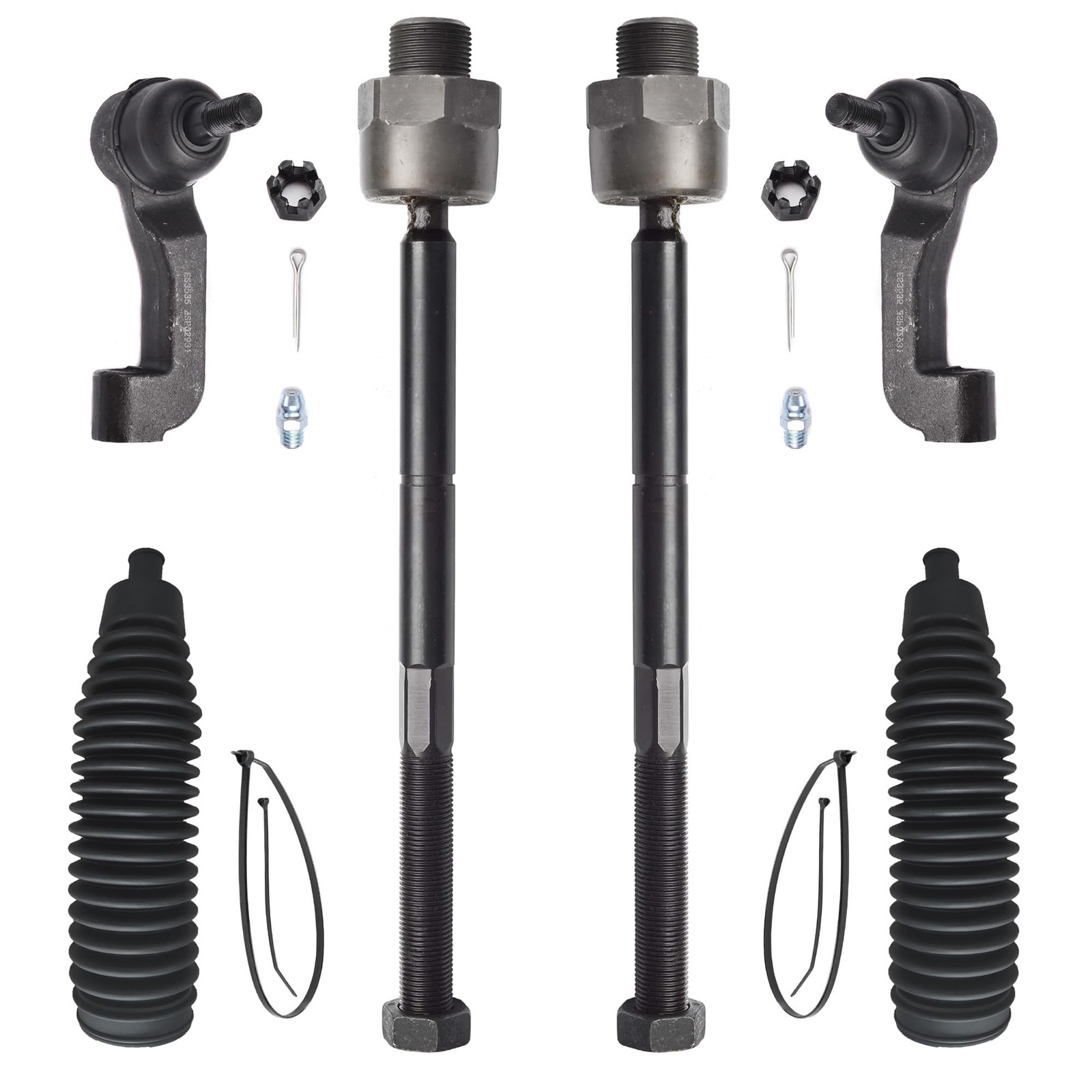 ASTARPRO 6pcs Front Tie Rod Ends Inner and Outer with Boots Compatible with 2...