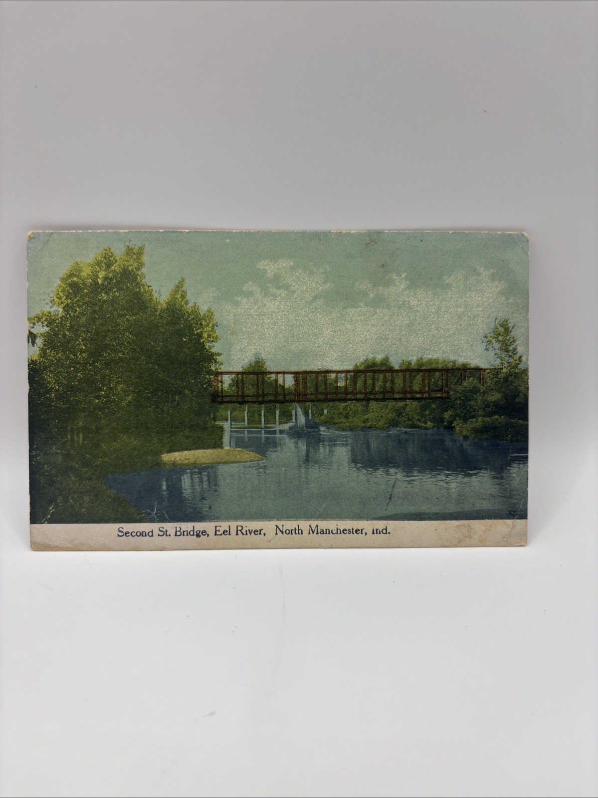 Postcard Second St. Bridge, Eel River, North Manchester Indiana, IN Postcard Second St. Bridge, Eel River, North Manchester Indiana, IN