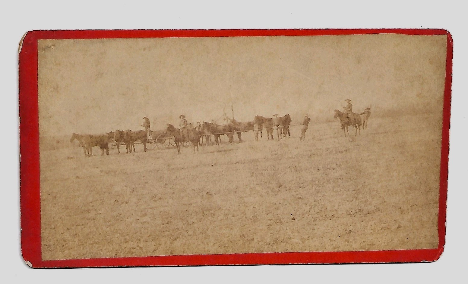 1870-80s Cabinet Card of Cowboys Out West Kansas Horse & Cattle Ranch