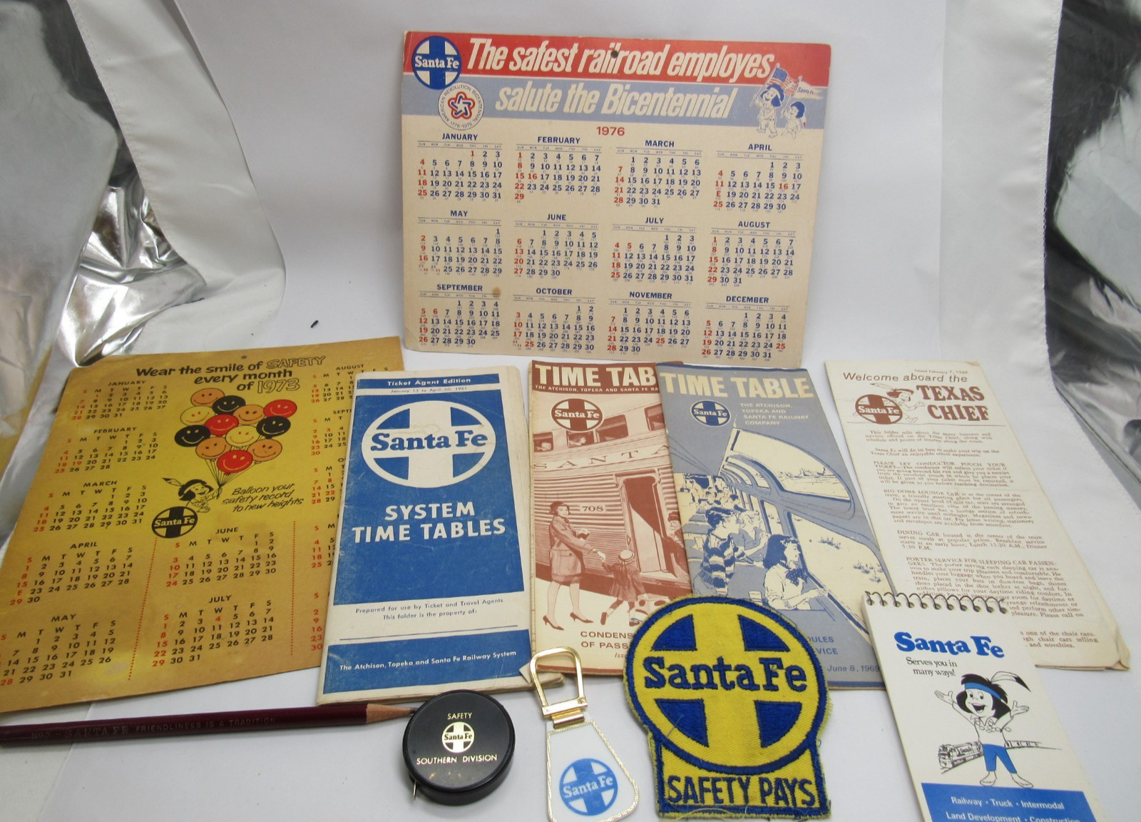Santa Fe Railway Collectible Lot Timetables Patches Calendars Keychain Safety It Santa Fe Railway Collectible Lot Timetables Patches Calendars Keychain Safety It