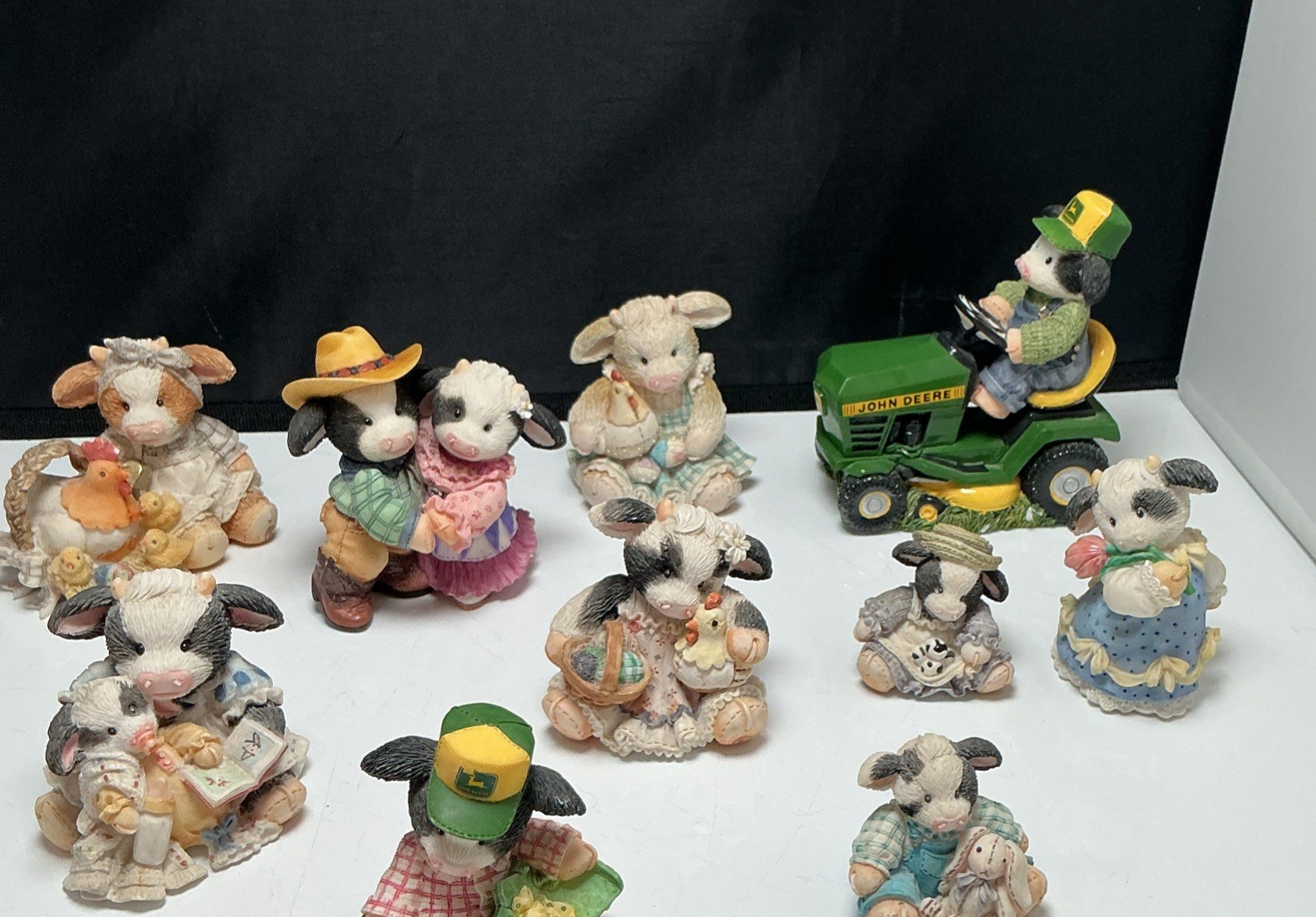 Lot of 10 Enesco Mary's Moo Moos Cow Figurines Vintage John Deere Tractor Boy Lot of 10 Enesco Mary's Moo Moos Cow Figurines Vintage John Deere Tractor Boy