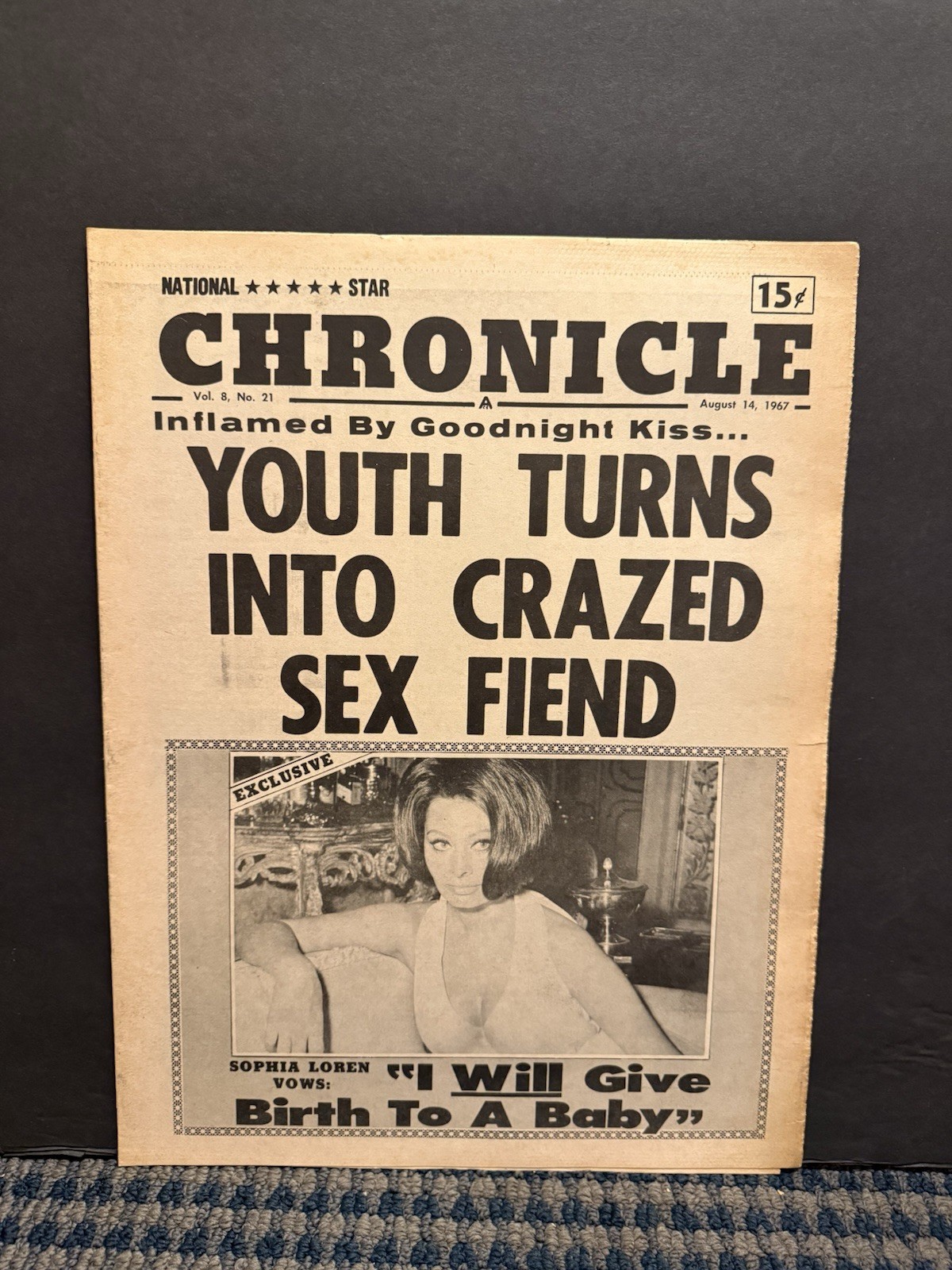 1967 August 14th National Star Chronicle Newspaper, Sophia Loren (VRN10G)