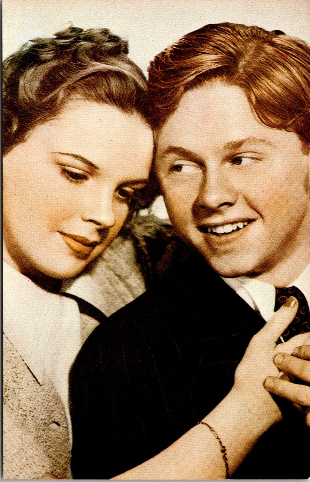 Judy Garland Mickey Rooney Hollywood Movie Stars   Postcard